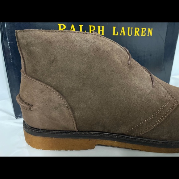 POLO RALPH LAUREN MARLOW BROWN SUEDE CHUKKA BOOTS - Picture 6 of 8